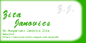 zita janovics business card